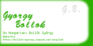 gyorgy bollok business card